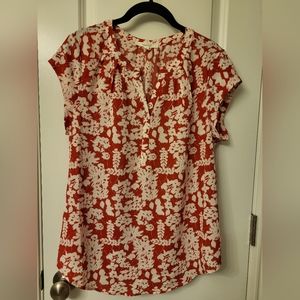 Red and white fun2fun blouse size Large